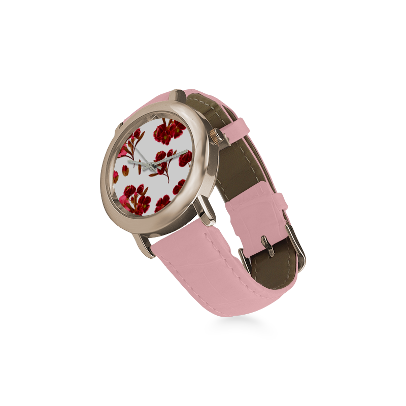 Wild red and pink Watches. NEW LINE 2016 / You are looking for artistic Gift for Christmas 2016? Women's Rose Gold Leather Strap Watch(Model 201)