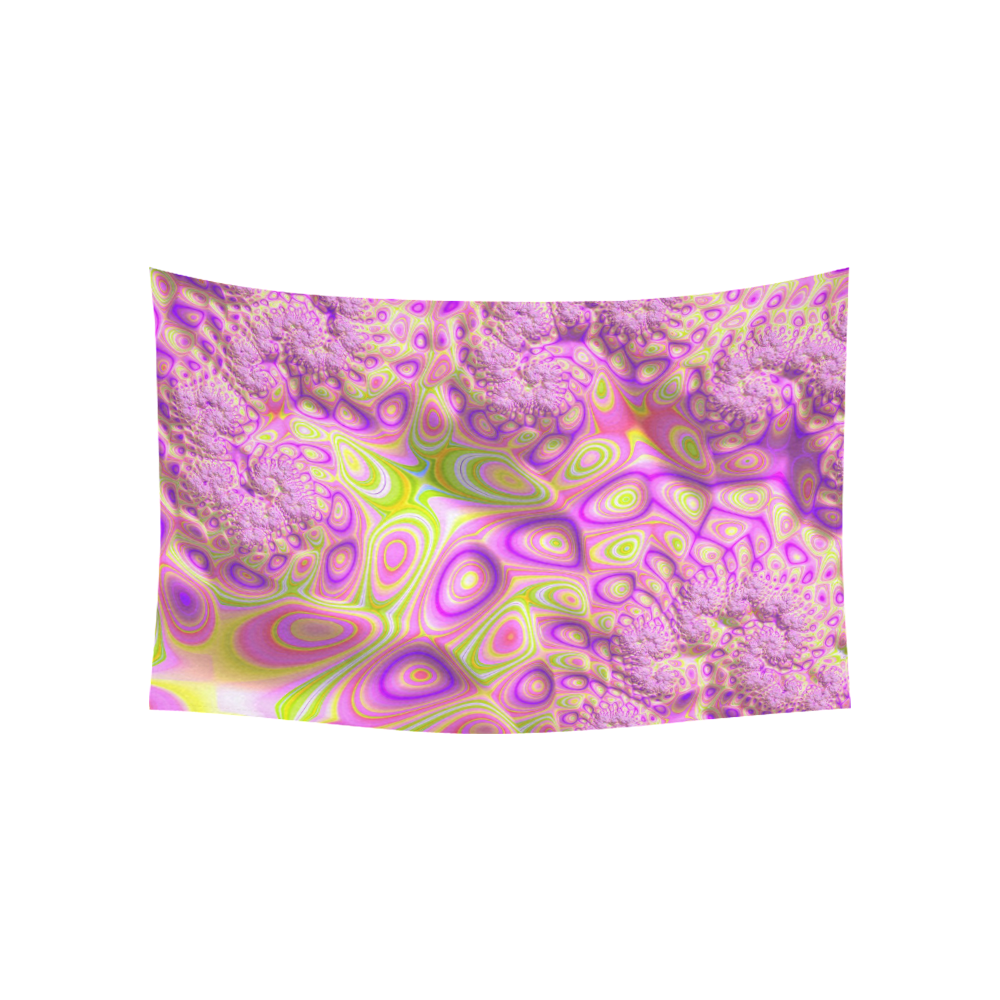 Pink Pink Green Cute Funny Fractal Art Cotton Linen Wall Tapestry 60"x 40"