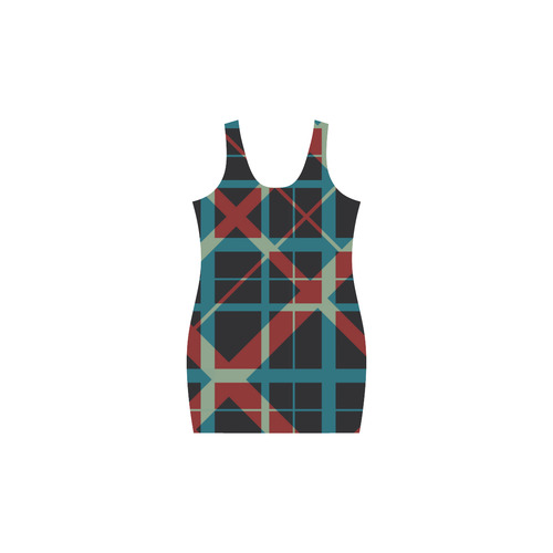 Plaid I stylish plaid pattern Medea Vest Dress (Model D06)