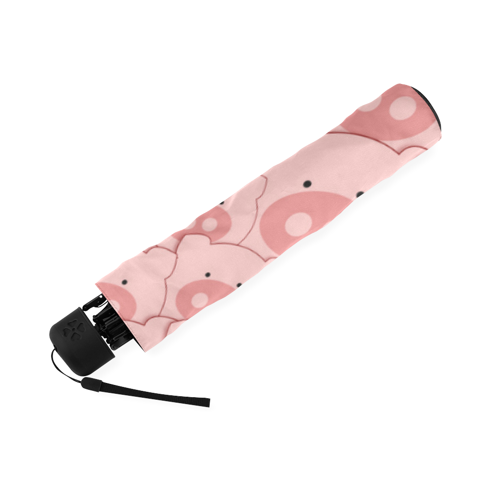 Pink Corgi Pattern Print Foldable Umbrella