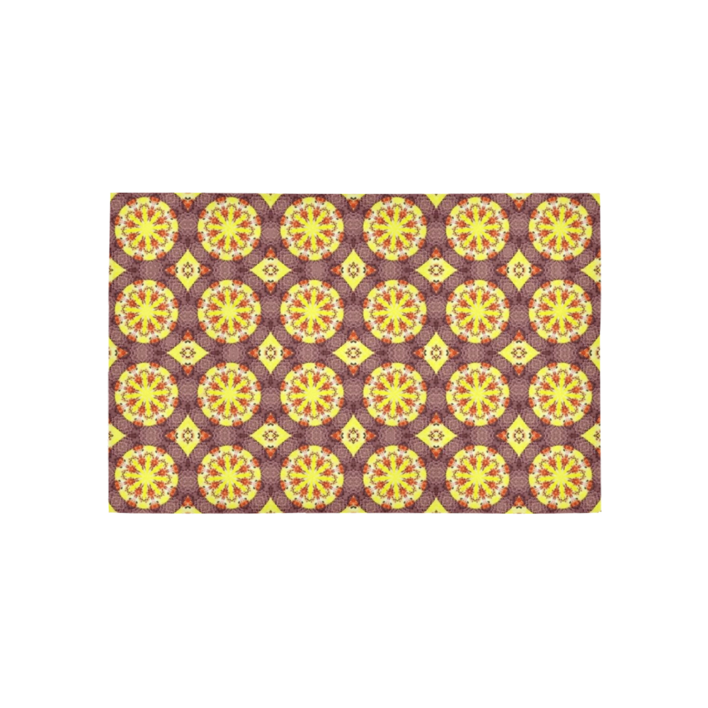 Yellow and Brown Abstract Area Rug 5'x3'3''