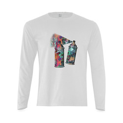 Graffiti and Paint Splatter Two Spray Cans Sunny Men's T-shirt (long-sleeve) (Model T08)