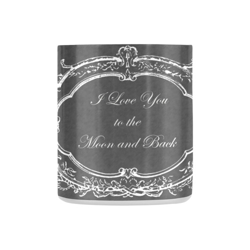 I Love You to the Moon and Back Chalkboard Floral Classic Insulated Mug(10.3OZ)