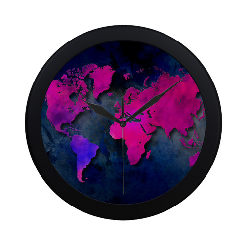world map 14 Circular Plastic Wall clock