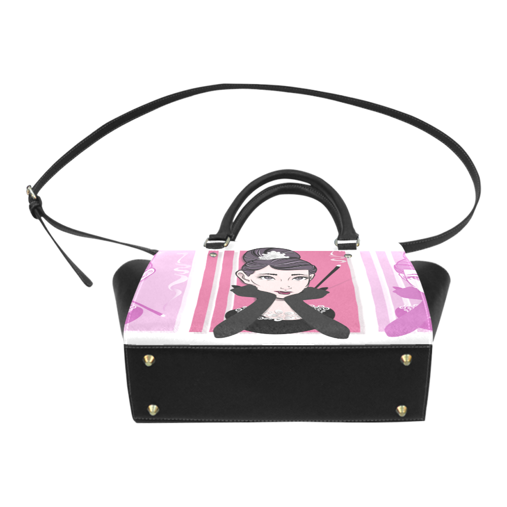 Audrey pink Classic Shoulder Handbag (Model 1653)