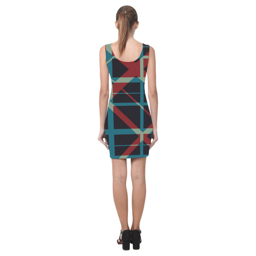 Plaid I stylish plaid pattern Medea Vest Dress (Model D06)