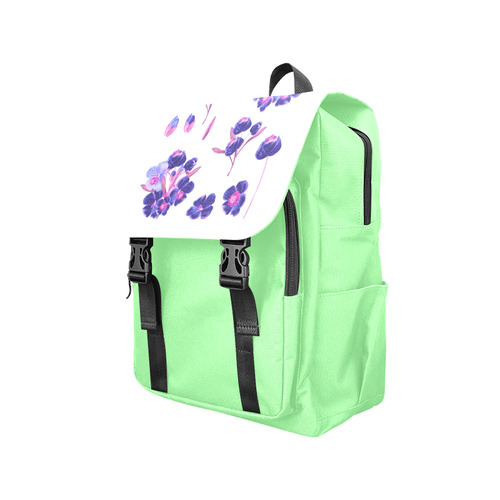 New! Designers bag with artistic Purple floral art Collection 2016 / Wild colors : green and purple Casual Shoulders Backpack (Model 1623)