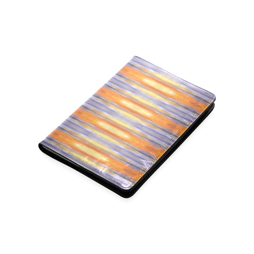 Gray Orange Stripes Pattern Custom NoteBook A5