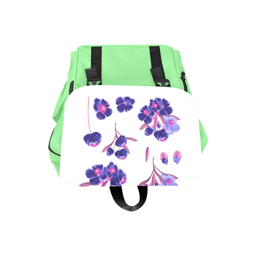 New! Designers bag with artistic Purple floral art Collection 2016 / Wild colors : green and purple Casual Shoulders Backpack (Model 1623)