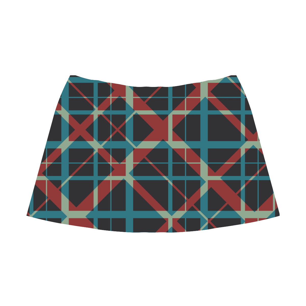 Plaid I stylish pattern Mnemosyne Women's Crepe Skirt (Model D16)
