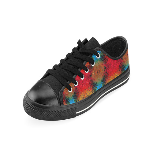 Colorful Goa Tapestry Painting Canvas Women's Shoes/Large Size (Model 018)