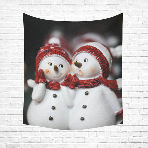 Snowman20161001 Cotton Linen Wall Tapestry 51"x 60"