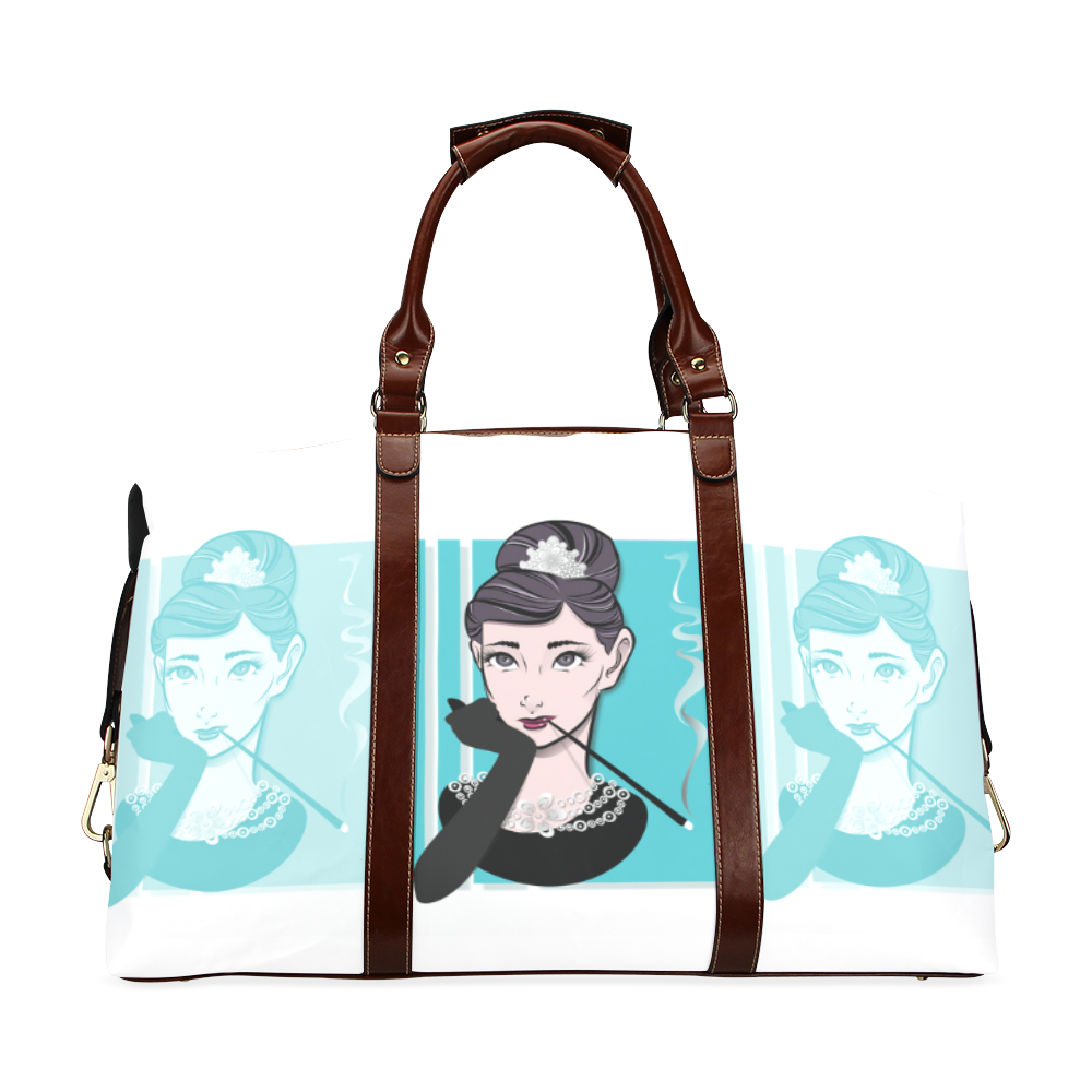 Audrey blue Classic Travel Bag (Model 1643) Remake