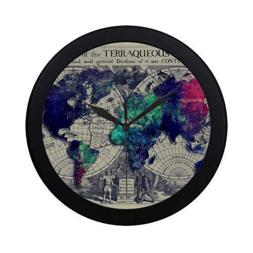 world map 22 Circular Plastic Wall clock