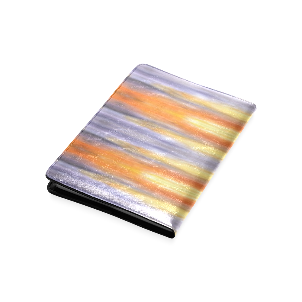 Gray Orange Stripes Pattern Custom NoteBook A5