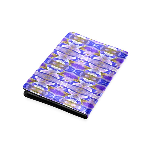 Blue White Abstract Flower Pattern Custom NoteBook A5