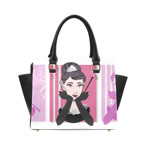 Audrey pink Classic Shoulder Handbag (Model 1653)
