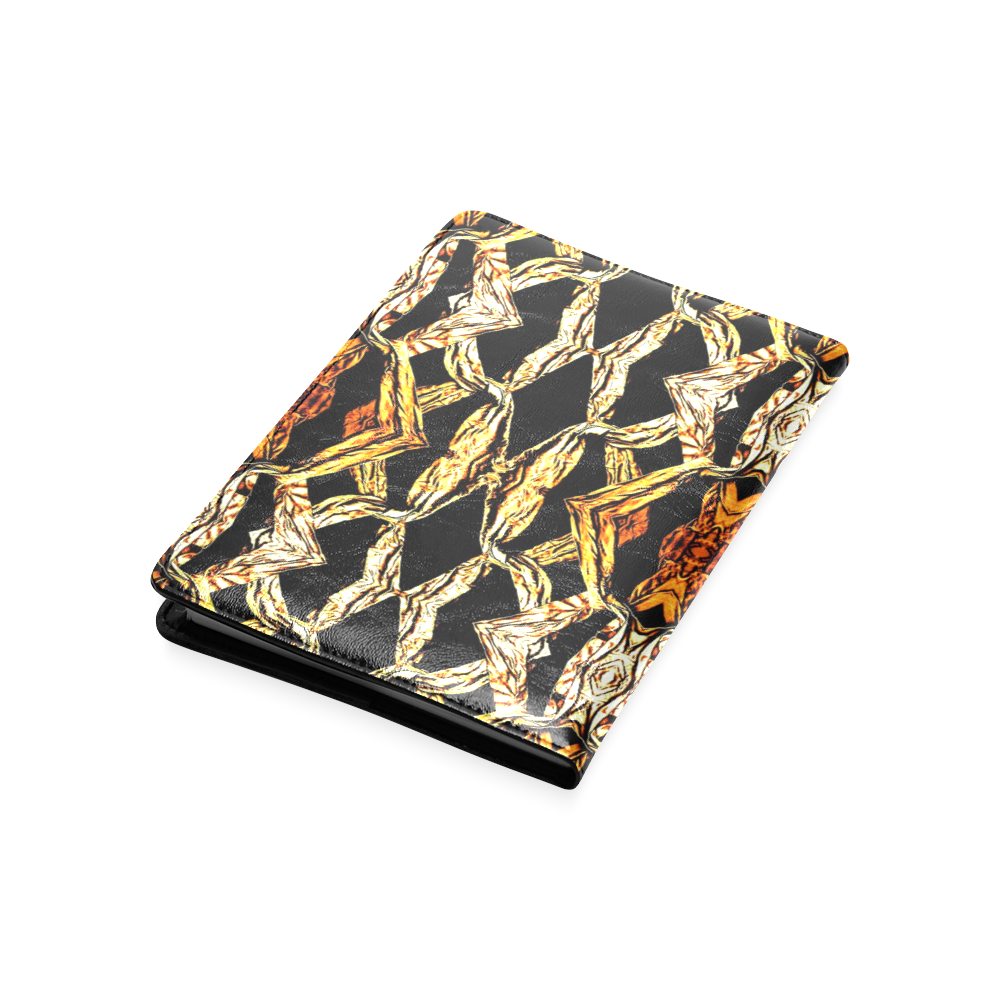 Elegant Oriental Pattern Black Gold Custom NoteBook A5