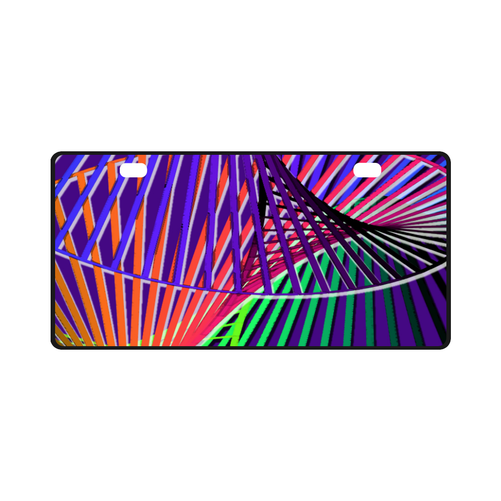 Colorful Rainbow Helix License Plate