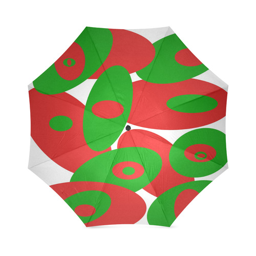 Red and Green Orbs Foldable Umbrella (Model U01)