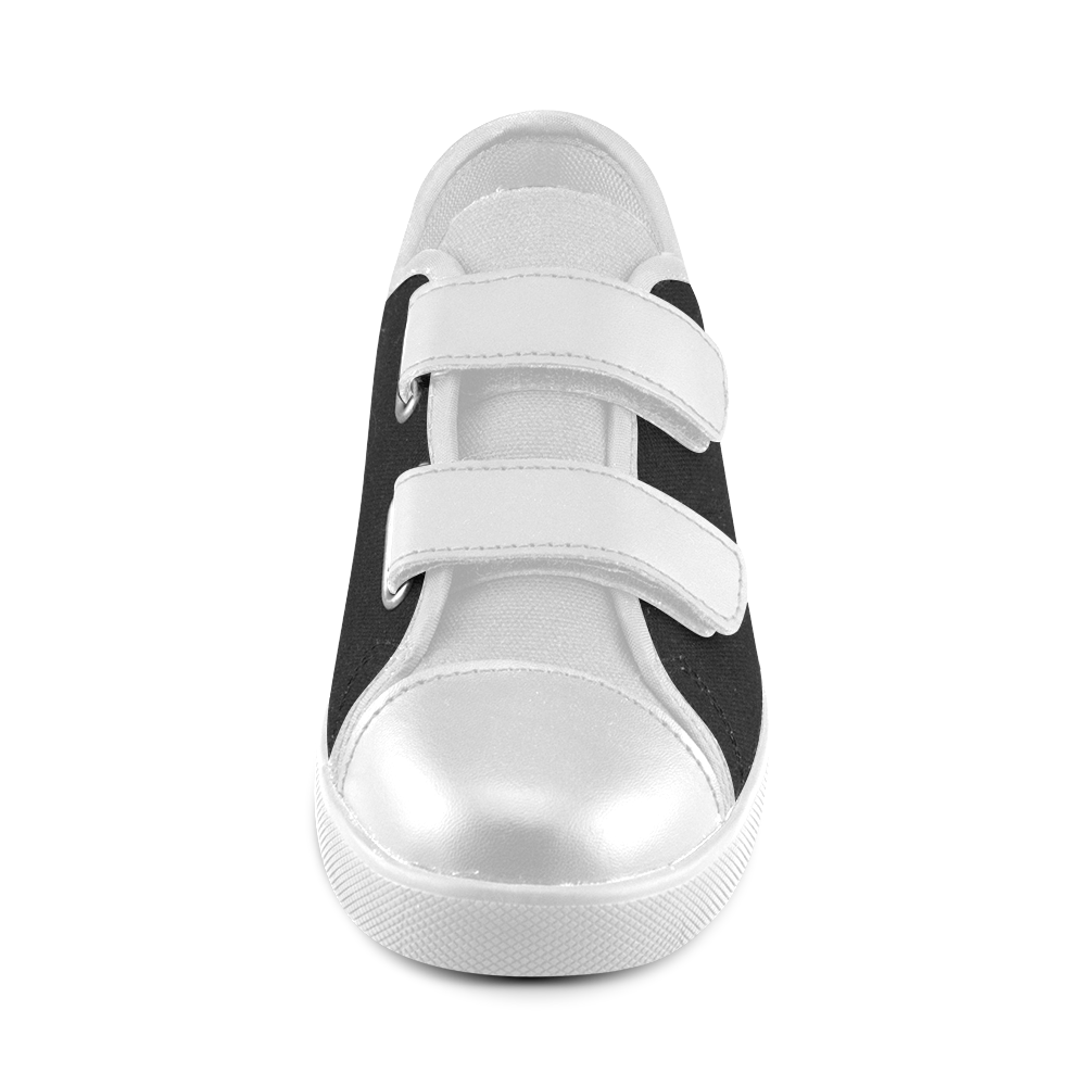 New! Black and White contrast Shoes. New fashion arrival in our Atelier for 2016 Velcro Canvas Kid's Shoes (Model 008)