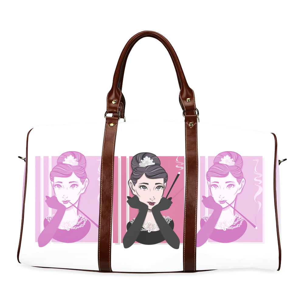 Purple Hibiscus Waterproof Travel Bag/Small (Model 1639)