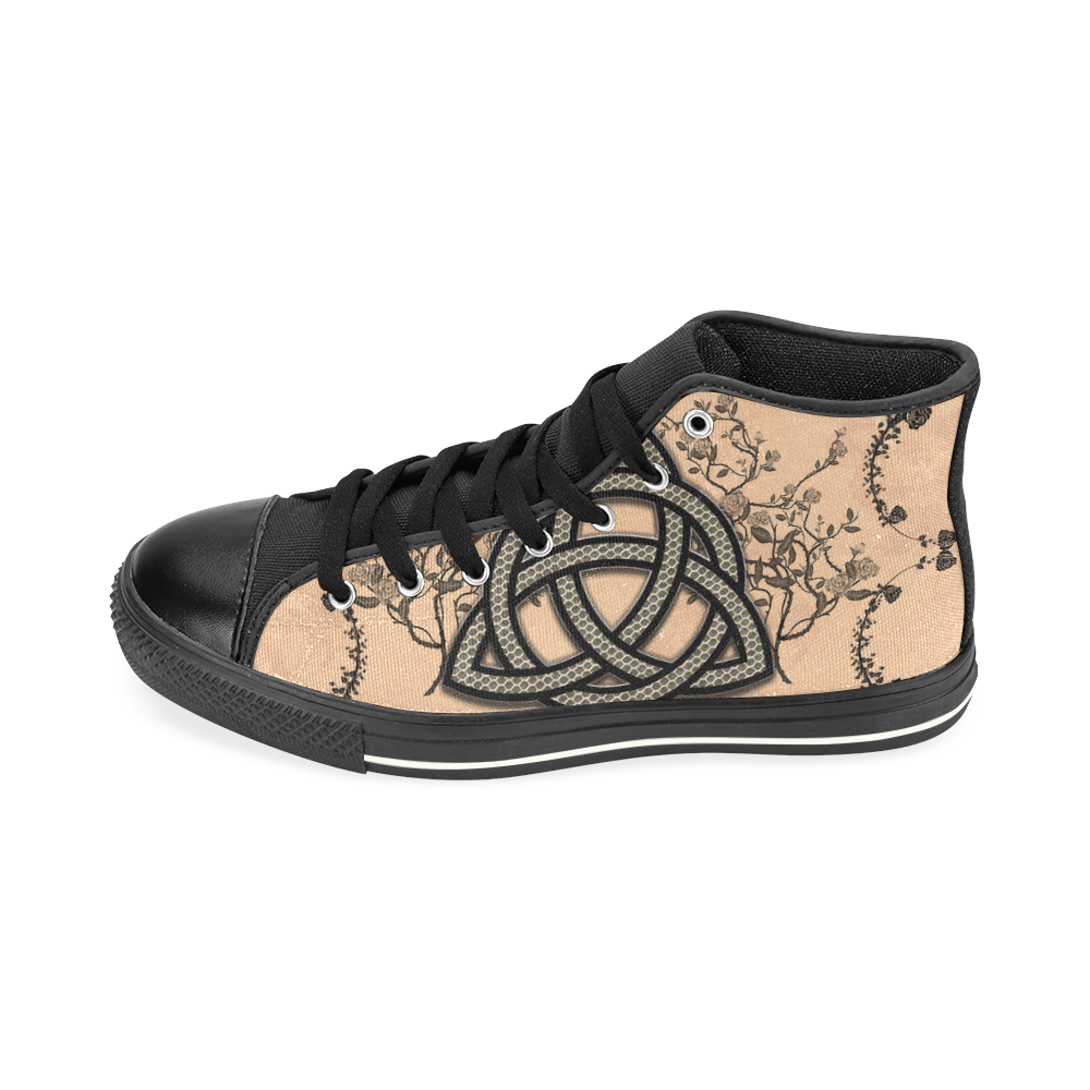 The celtic sign made of fibre High Top Canvas Women's Shoes/Large Size (Model 017)