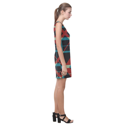 Plaid I stylish plaid pattern Medea Vest Dress (Model D06)