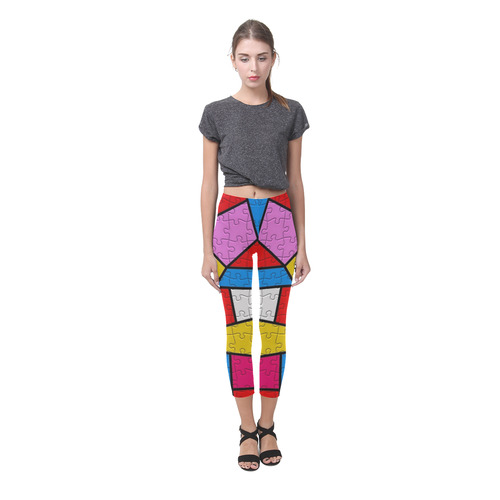 Puzzle Dream by Popart Lover Capri Legging (Model L02)