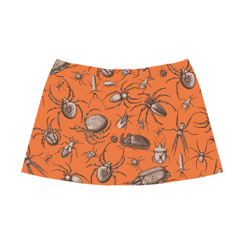 beetles spiders creepy crawlers insects halloween Mnemosyne Women's Crepe Skirt (Model D16)