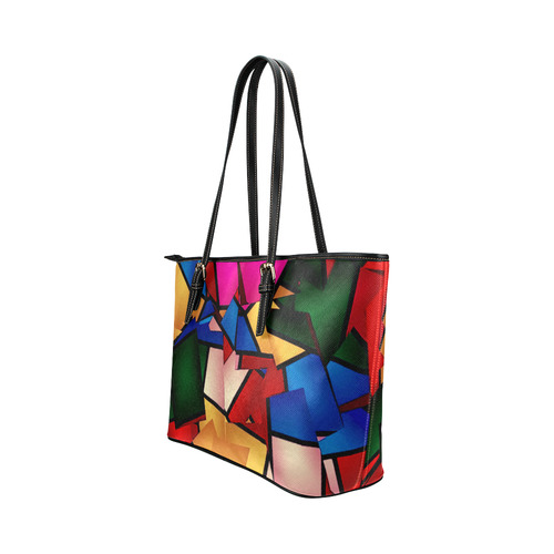 Lightning Pattern by Artdream Leather Tote Bag/Large (Model 1651)