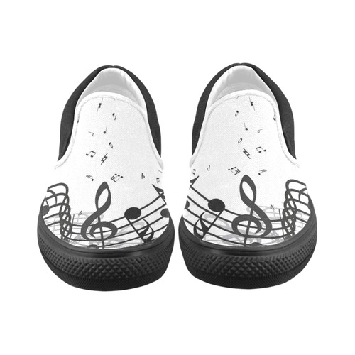 Music Women's Unusual Slip-on Canvas Shoes (Model 019)