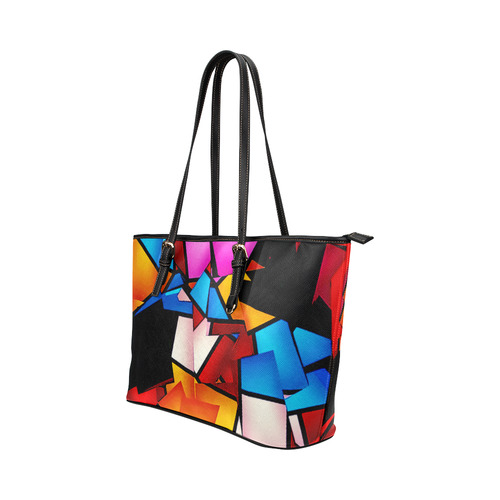 Lightning Pattern by Artdream Leather Tote Bag/Small (Model 1651)