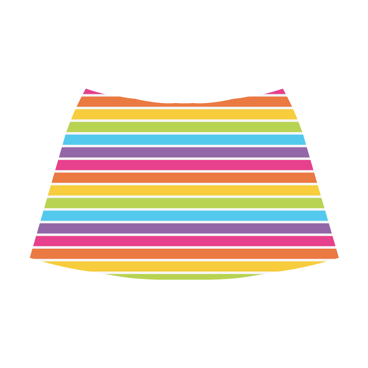 rainbow stripes Mnemosyne Women's Crepe Skirt (Model D16)