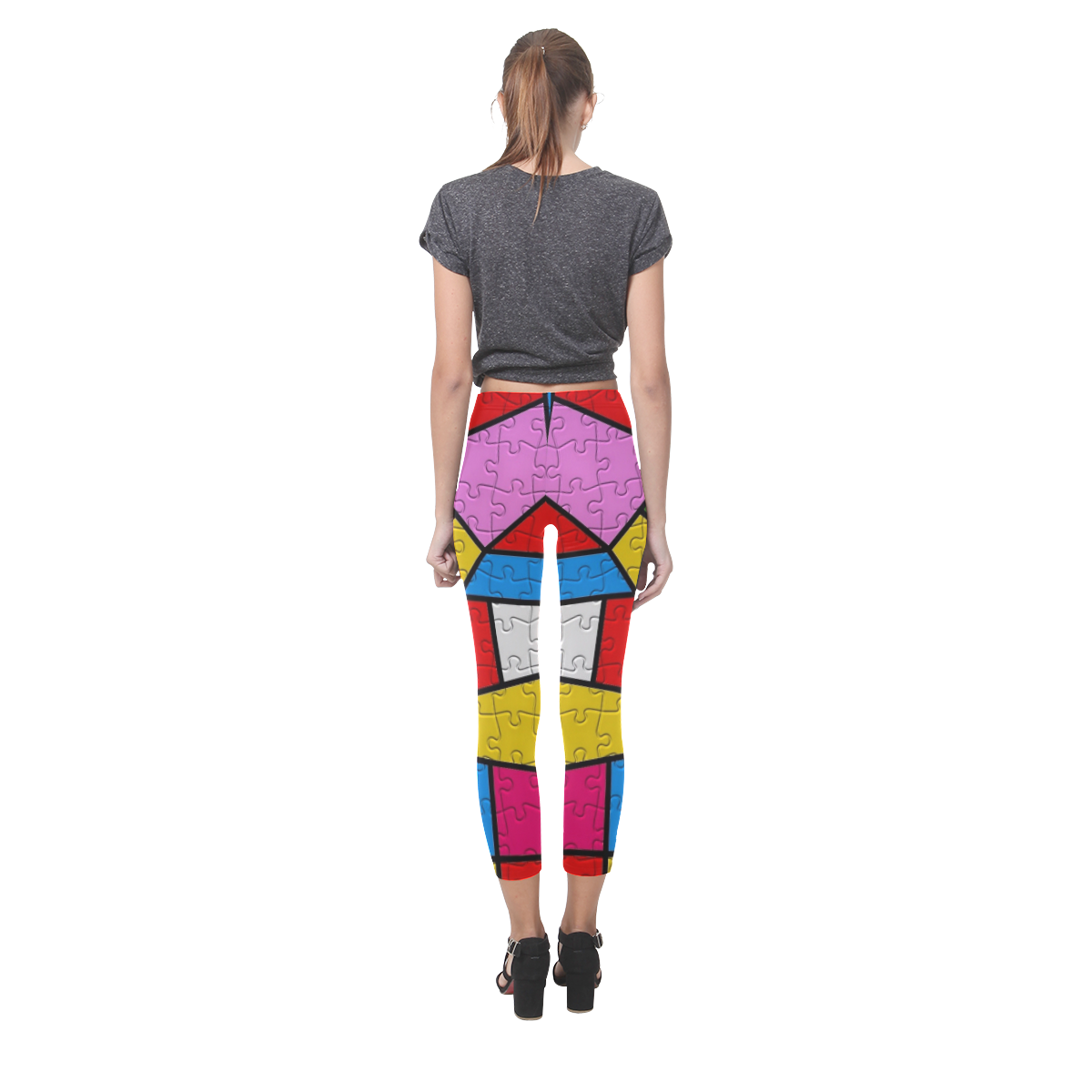 Puzzle Dream by Popart Lover Capri Legging (Model L02)