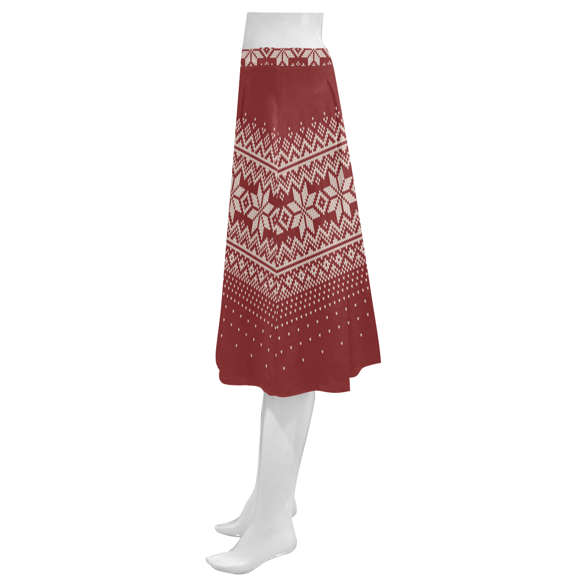 nordic pattern ugly sweater pattern Mnemosyne Women's Crepe Skirt (Model D16)