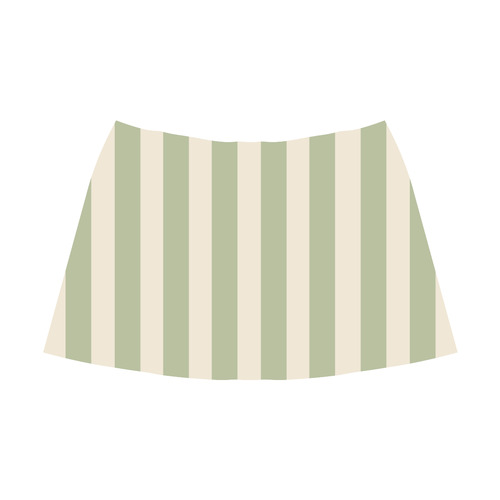 Stripes in Sage and Tan Mnemosyne Women's Crepe Skirt (Model D16)