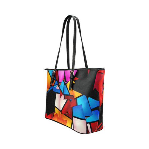 Lightning Pattern by Artdream Leather Tote Bag/Small (Model 1651)