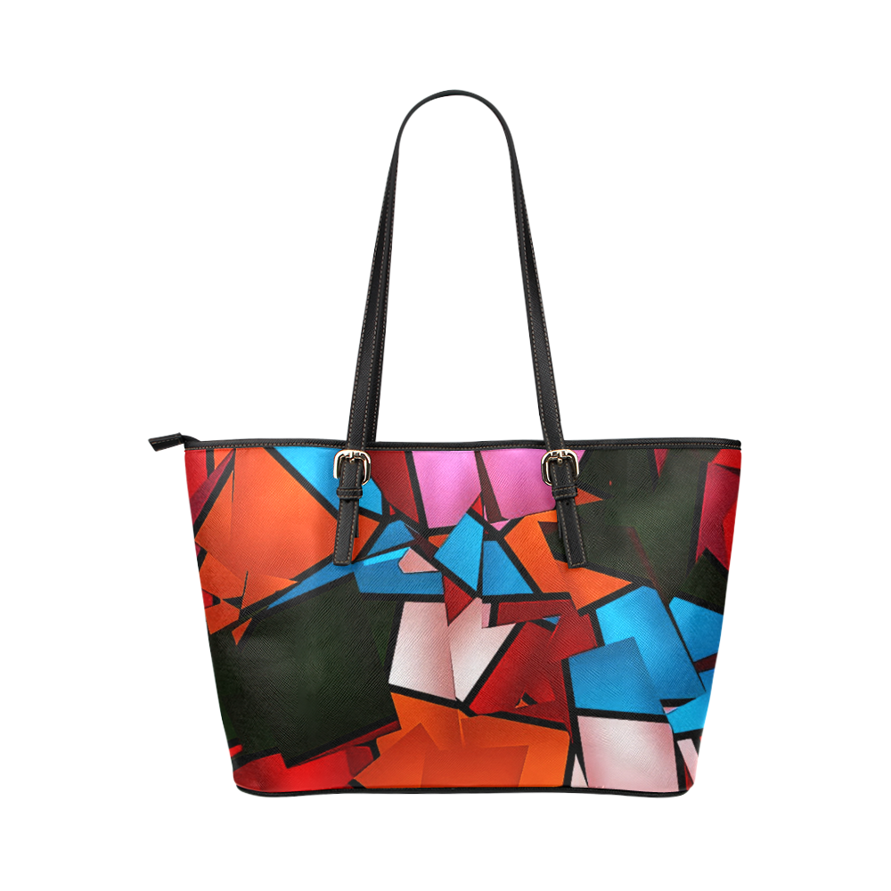 Lightning Pattern by Artdream Leather Tote Bag/Large (Model 1651)