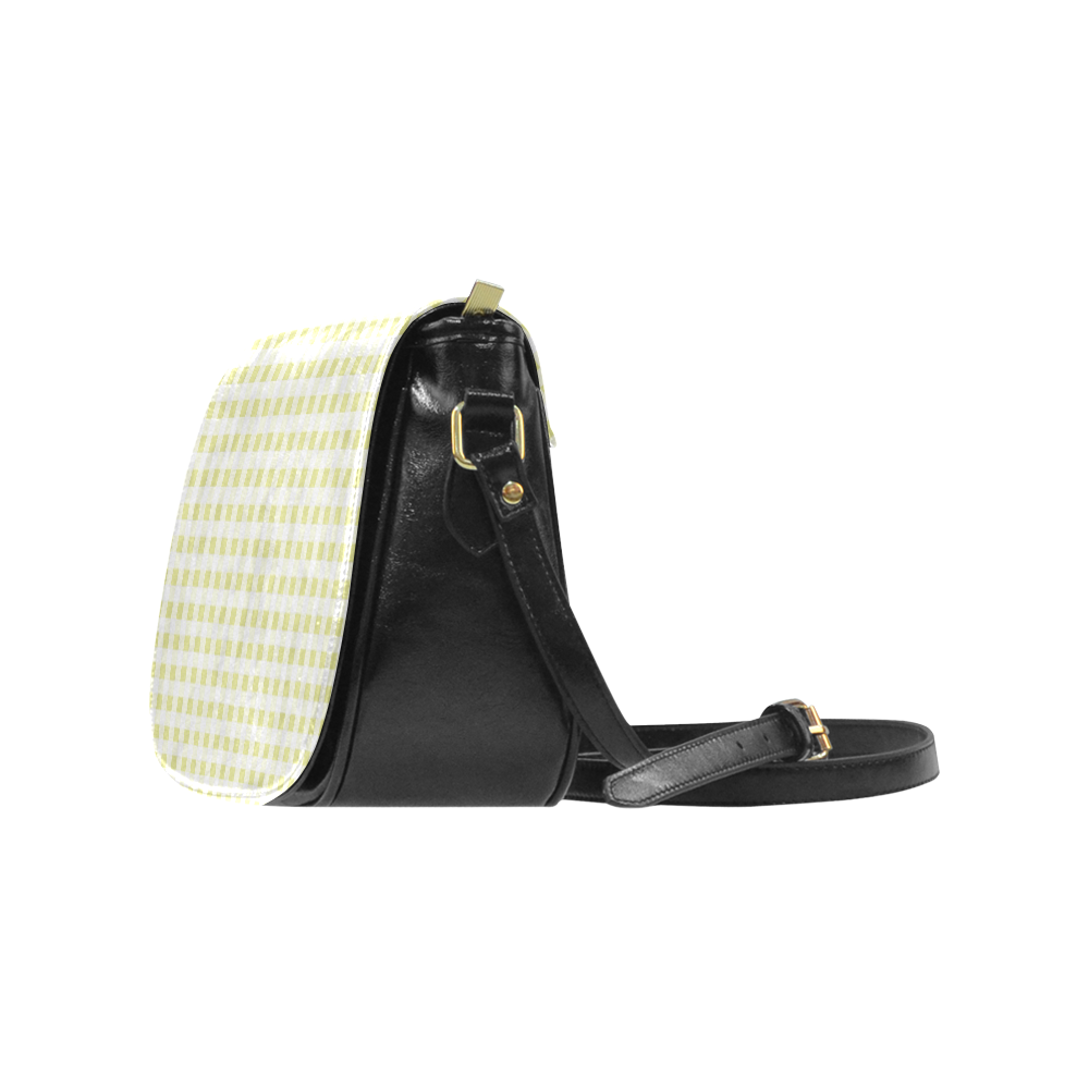 Pale Yellow Gingham Classic Saddle Bag/Small (Model 1648)