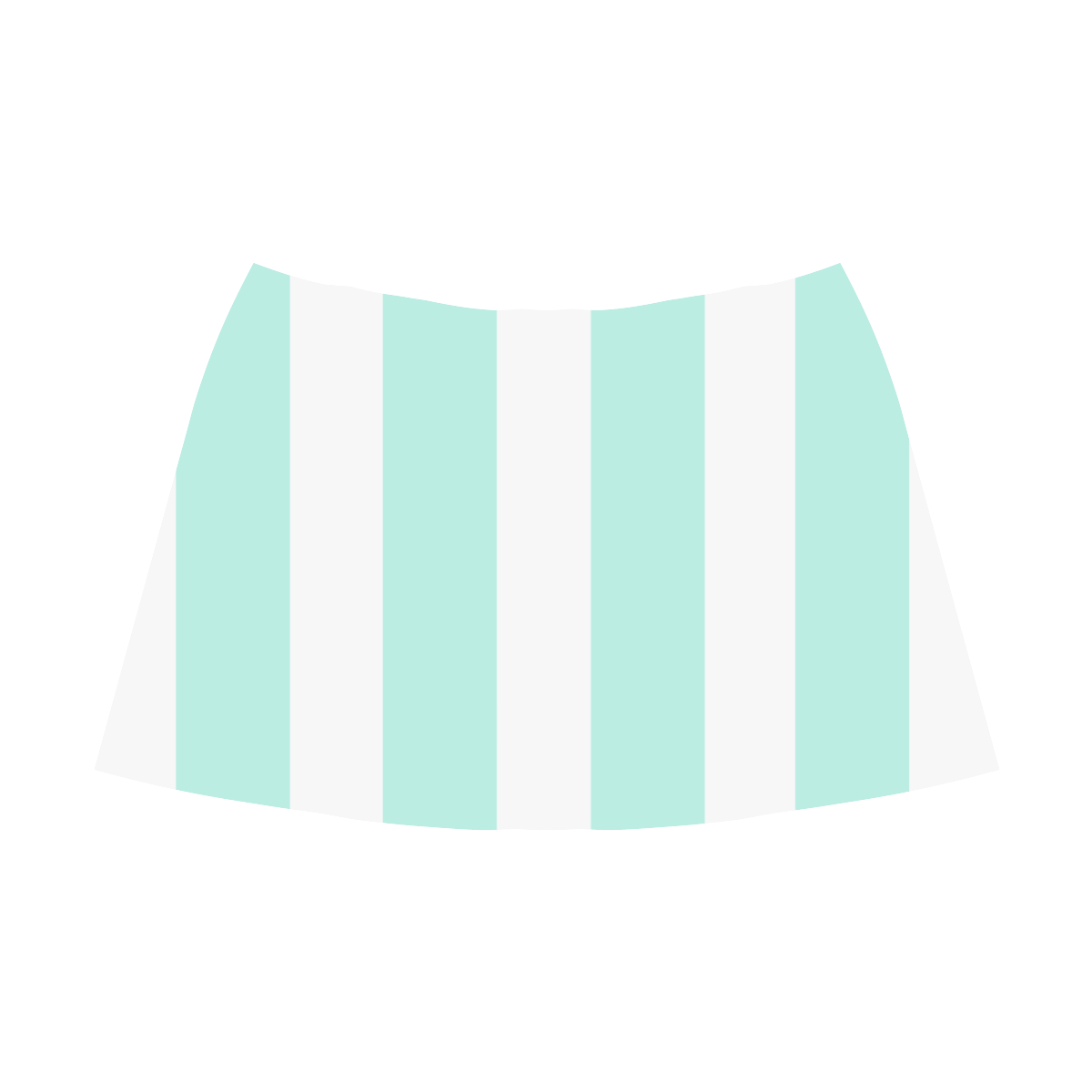 Aqua stripes Mnemosyne Women's Crepe Skirt (Model D16)