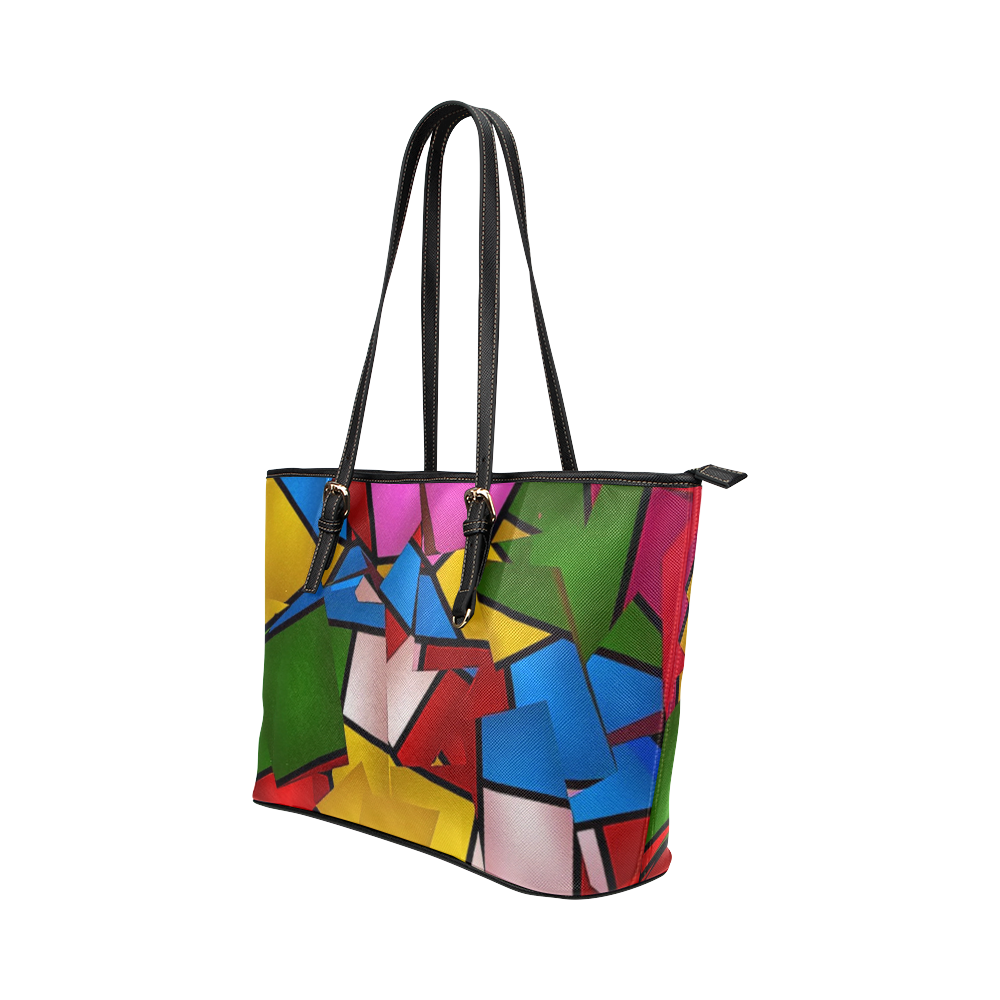 Lightning Pattern by Artdream Leather Tote Bag/Large (Model 1651)