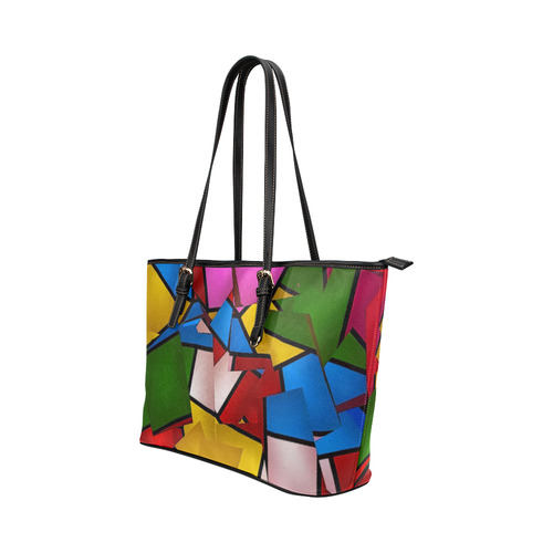 Lightning Pattern by Artdream Leather Tote Bag/Large (Model 1651)