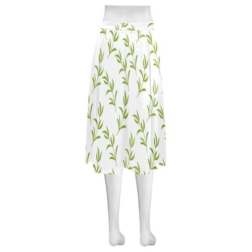 green branches Mnemosyne Women's Crepe Skirt (Model D16)