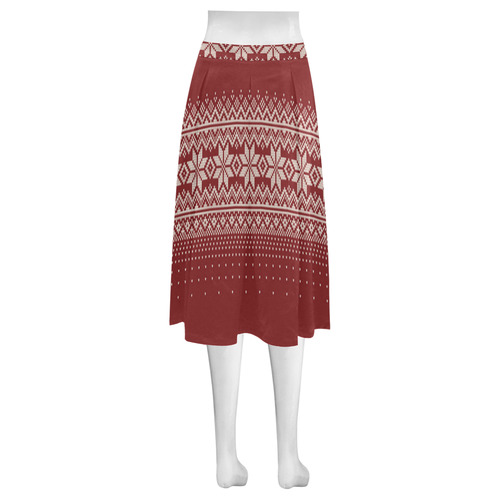 nordic pattern ugly sweater pattern Mnemosyne Women's Crepe Skirt (Model D16)