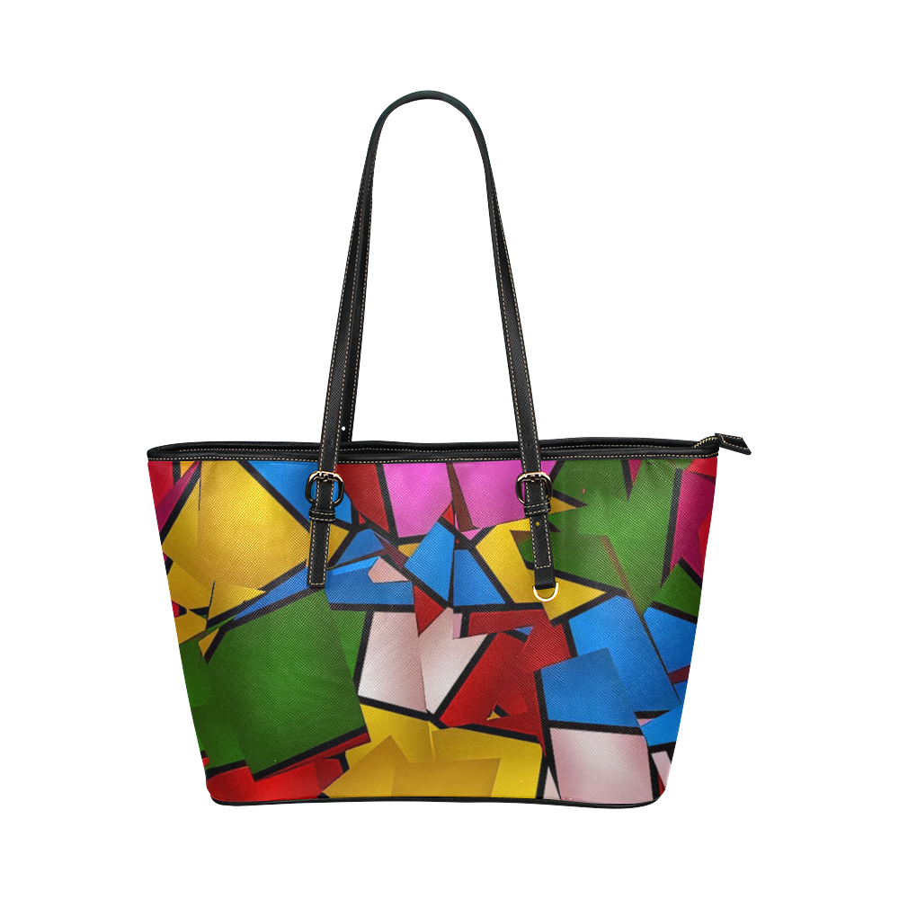 Lightning Pattern by Artdream Leather Tote Bag/Small (Model 1651)