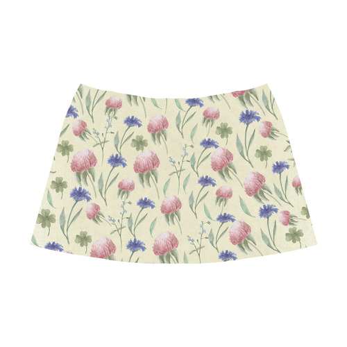 Field of wild flowers Mnemosyne Women's Crepe Skirt (Model D16)