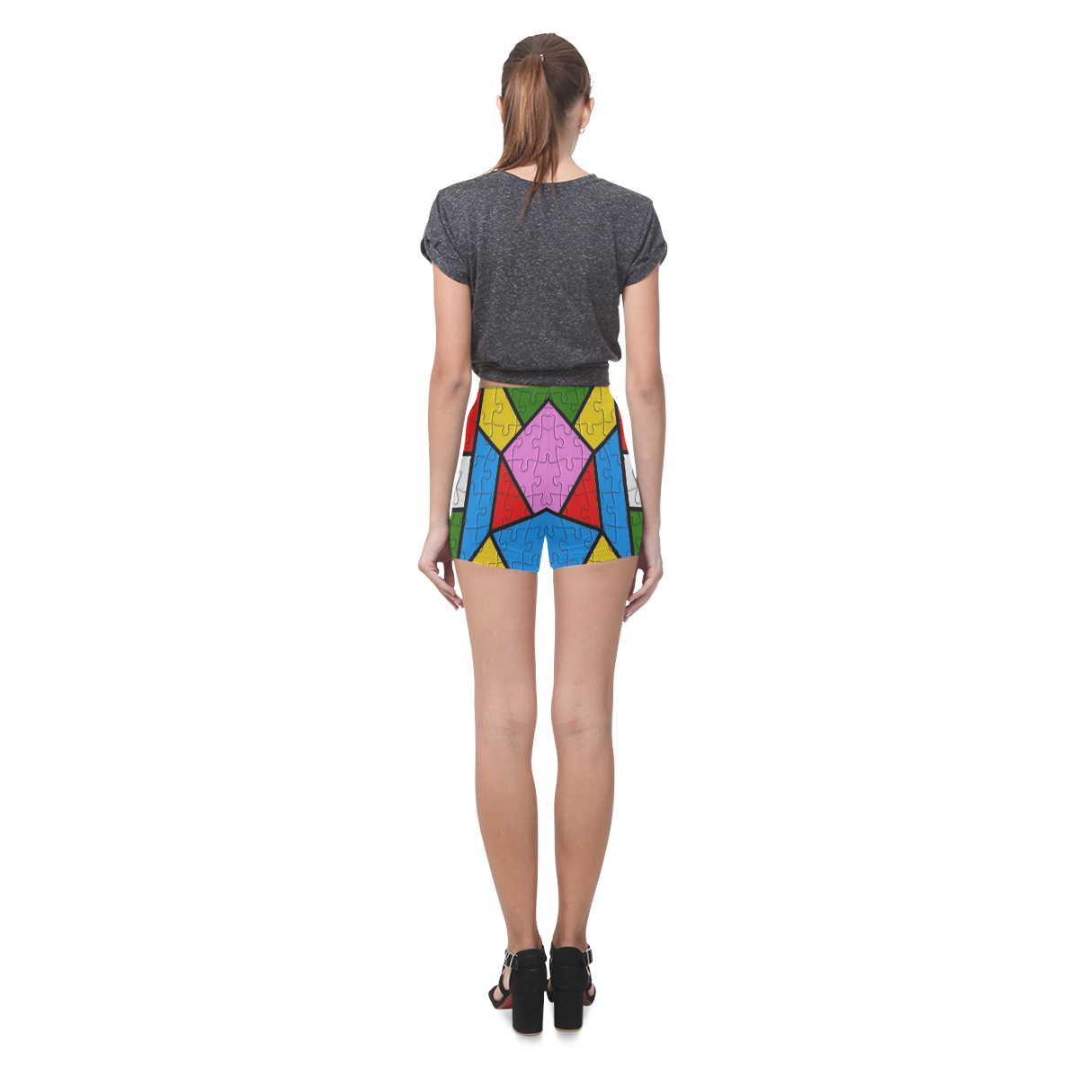 Puzzle Dream by Popart Lover Briseis Skinny Shorts (Model L04)