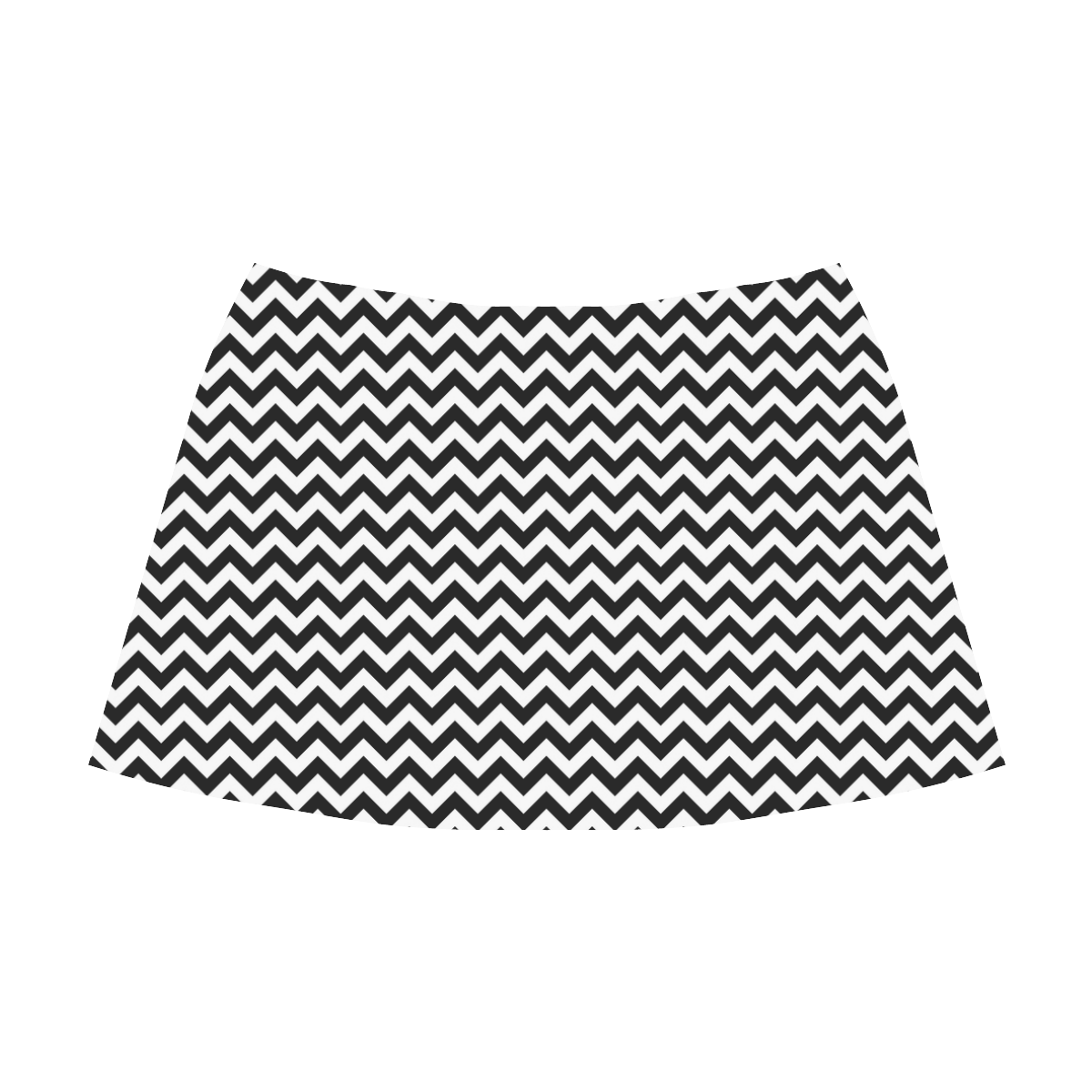 white black zigzag chevron pattern Mnemosyne Women's Crepe Skirt (Model D16)