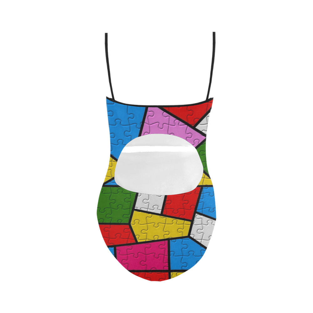 Puzzle Dream by Popart Lover Strap Swimsuit ( Model S05)